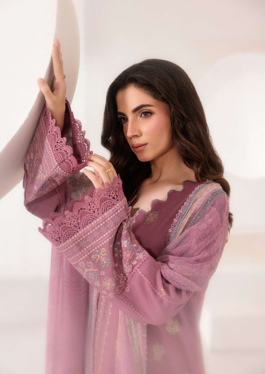 ZYNC By Florent at 3 Pcs Unstitched Dyed Viscose Embroidered Suit - ZFUDVE - D-FZ 03 B