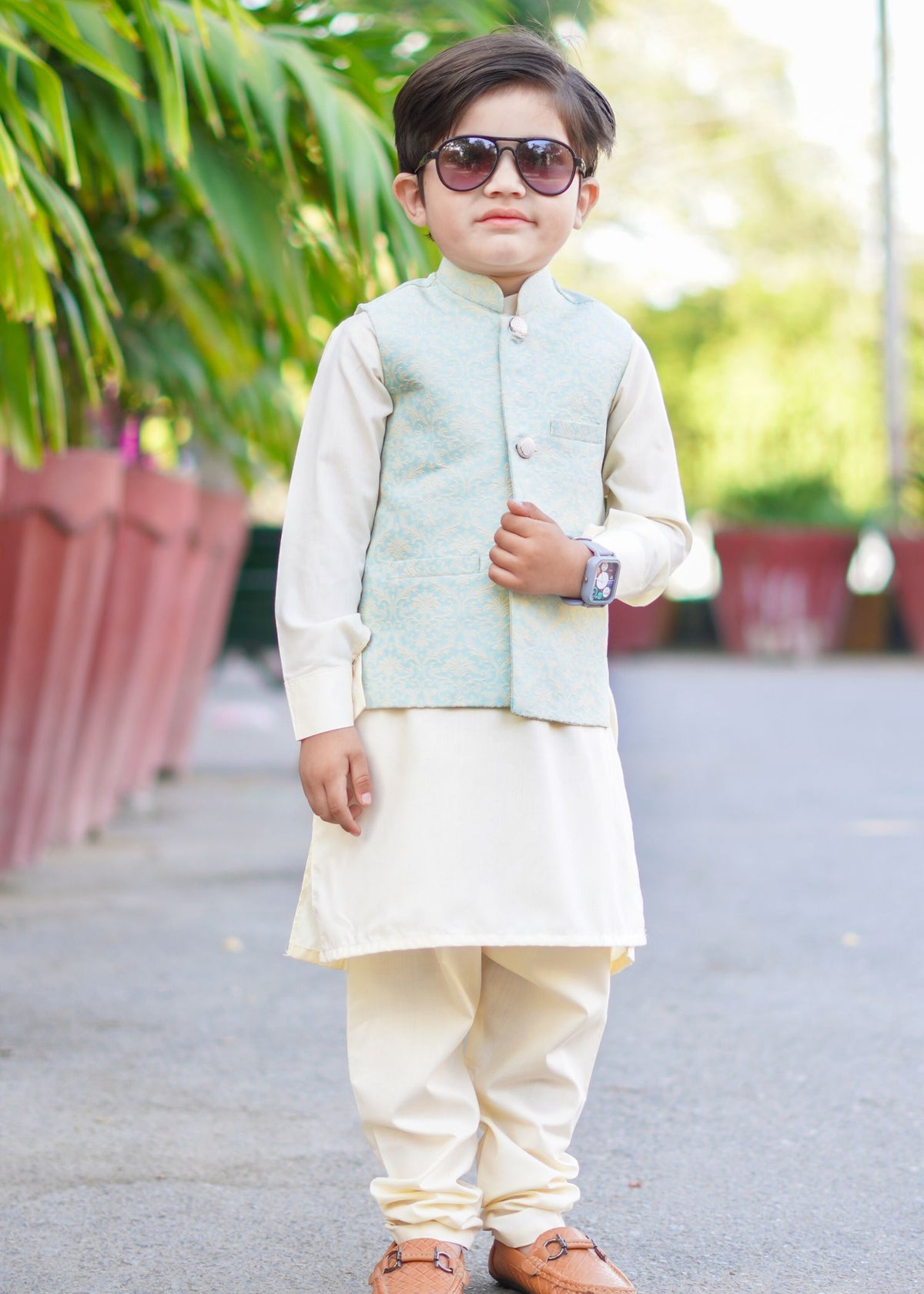 powder blue waistcoat suit EW20