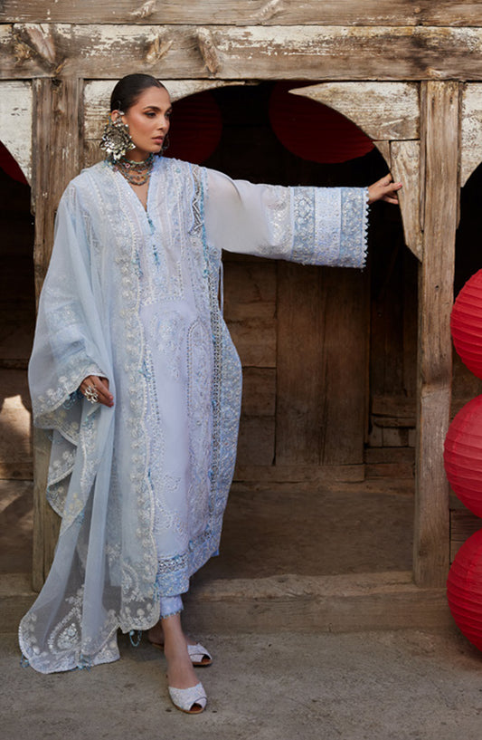 Kashmee by Elan Embroidered Lawn Unstitched 3 Piece Suit - 4A - EL26KSM - Blue - Summer Collection