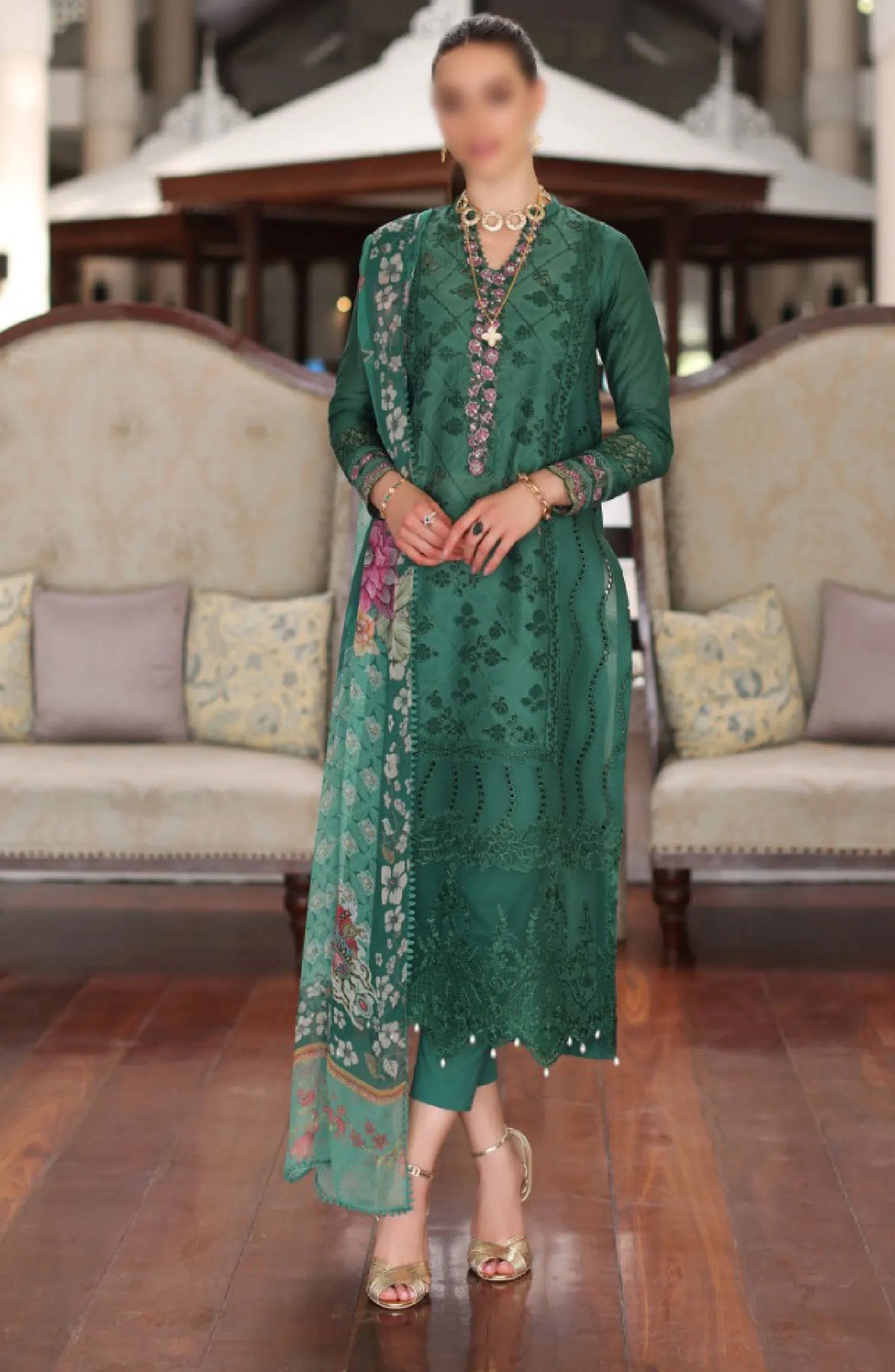 Noor By Saadia Asad Luxury Chikankari Lawn Collection 2024 - D 04 A