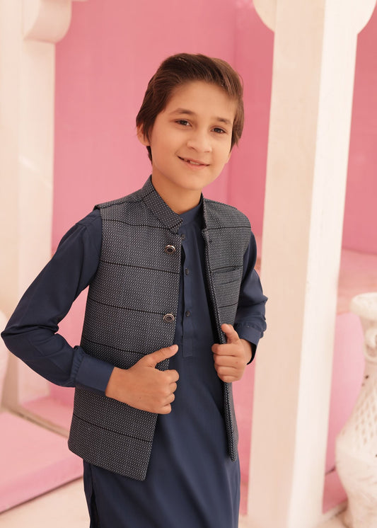 Sapphire Blue Waistcoat Suit EW07
