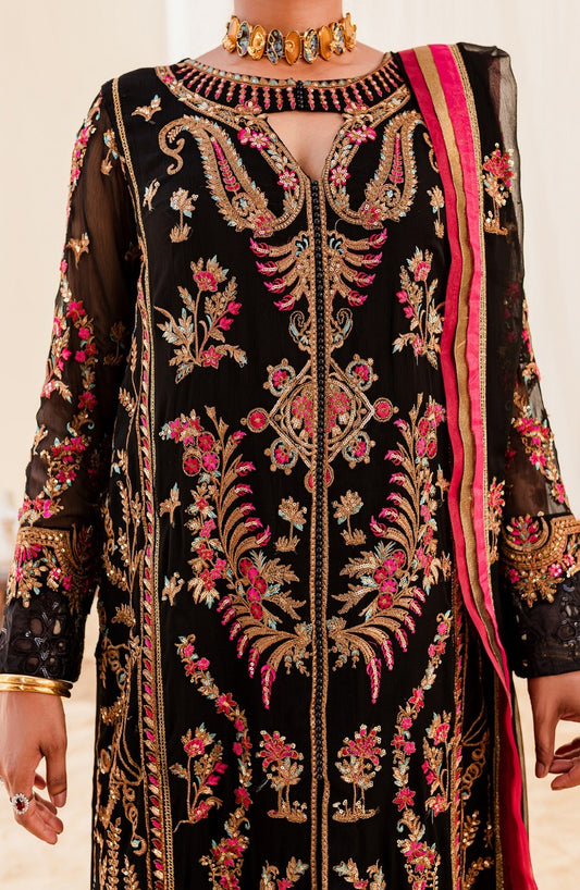 Mashq Sejal Luxury Chiffon Collection 2023 - 507 Black Iris