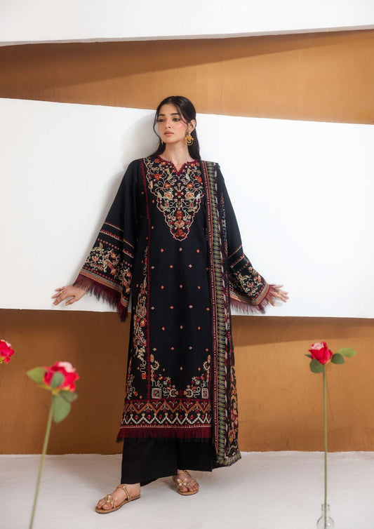 ZYNC By Florent at 3 Pcs Unstitched Dyed Viscose Embroidered Suit - ZFUDVE - D-FZ 06 A