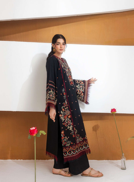 ZYNC By Florent at 3 Pcs Unstitched Dyed Viscose Embroidered Suit - ZFUDVE - D-FZ 06 A