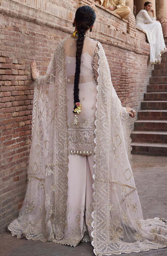 Afrozeh Dastan Goyi Embroidered Organza Unstitched 3 Piece Suit - 531-MEHRBANO - AF25AWS - Light Purple - Wedding Collection