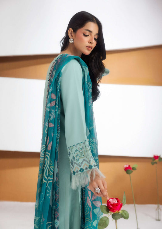 ZYNC By Florent at 3 Pcs Unstitched Dyed Viscose Embroidered Suit - ZFUDVE - D-FZ 04 A