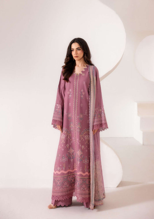 ZYNC By Florent at 3 Pcs Unstitched Dyed Viscose Embroidered Suit - ZFUDVE - D-FZ 03 B