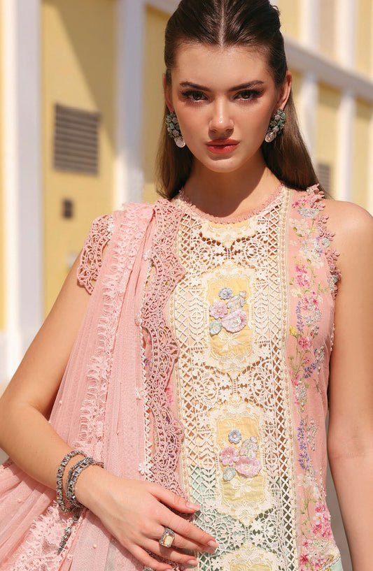 Maria B Luxury Embroidered Lawn Unstitched 3 Piece Suit - 6A - MAB26LLW - Multi - Summer Collection