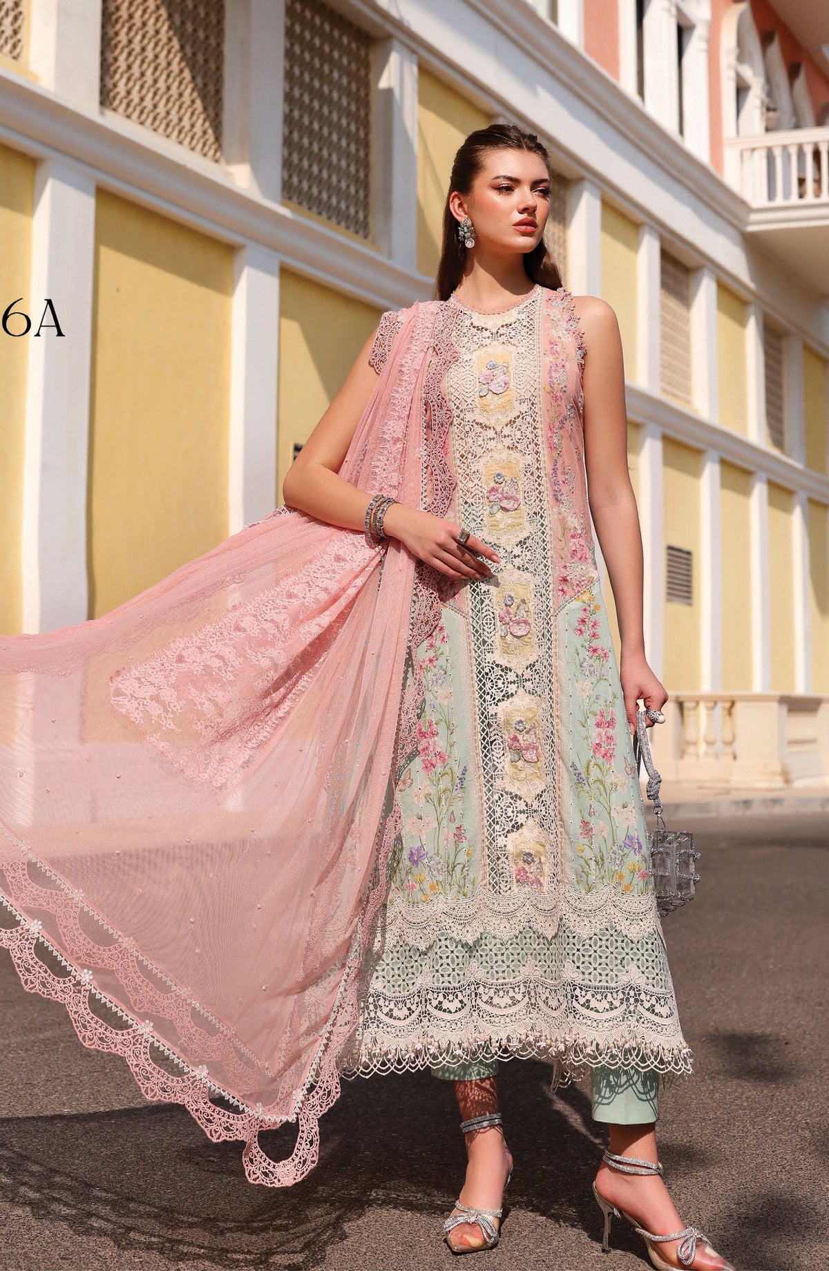 Maria B Luxury Embroidered Lawn Unstitched 3 Piece Suit - 6A - MAB26LLW - Multi - Summer Collection