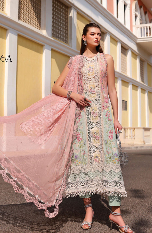 Maria B Luxury Embroidered Lawn Unstitched 3 Piece Suit - 6A - MAB26LLW - Multi - Summer Collection