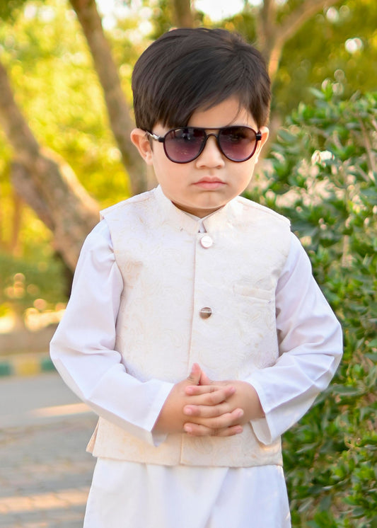 Pearl White Waistcoat Suit WKS 022