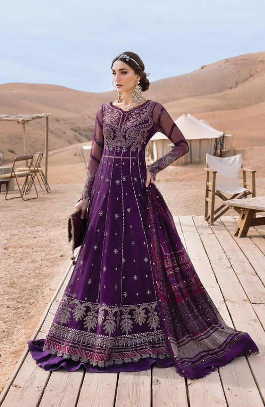 Maria B Embroidered Lawn Unstitched 3 Piece Suit - D-7B - MAB25LLV25 - Purple - Summer Collection