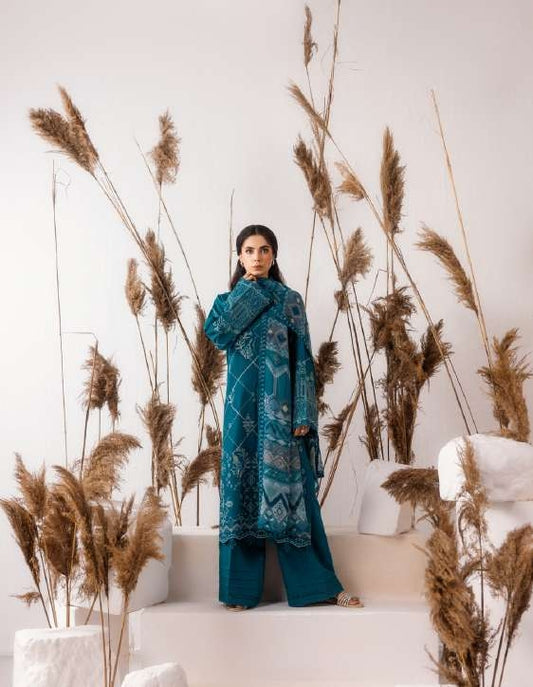 ZYNC By Florent at 3 Pcs Unstitched Dyed Viscose Embroidered Suit - ZFUDVE - D-FZ 02 A