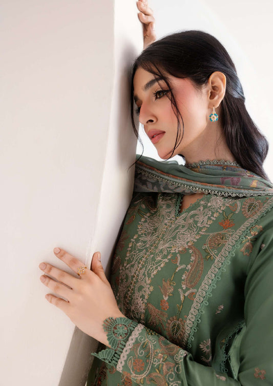 ZYNC By Florent at 3 Pcs Unstitched Dyed Viscose Embroidered Suit - ZFUDVE - D-FZ 08 B