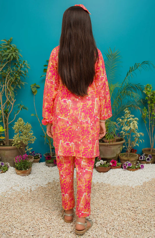 Modest Embroidered Lawn Stitched 2 Piece Suit - 9205 - MOD25GFC - Pink - Festive Collection