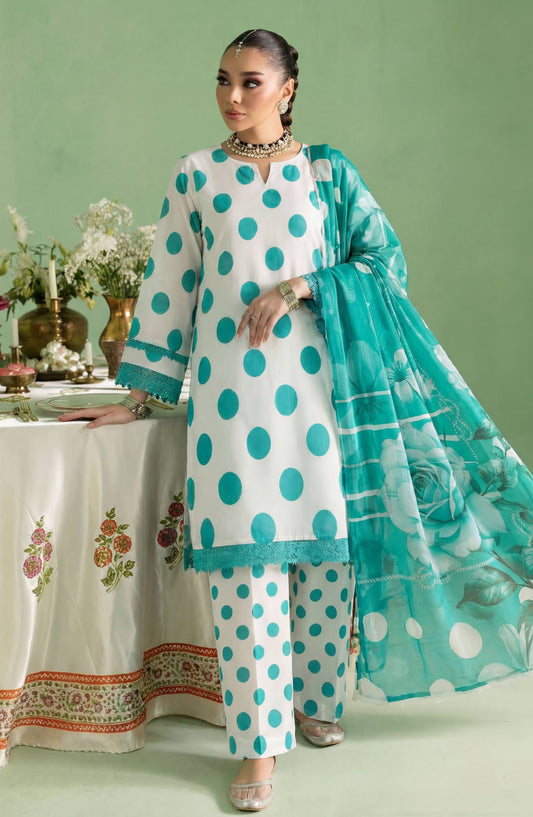 A Dots by Aalaya Printed Lawn Unstitched 3 Piece Suit - D-02 - ALY26DTS - Ferozi - Summer Collection