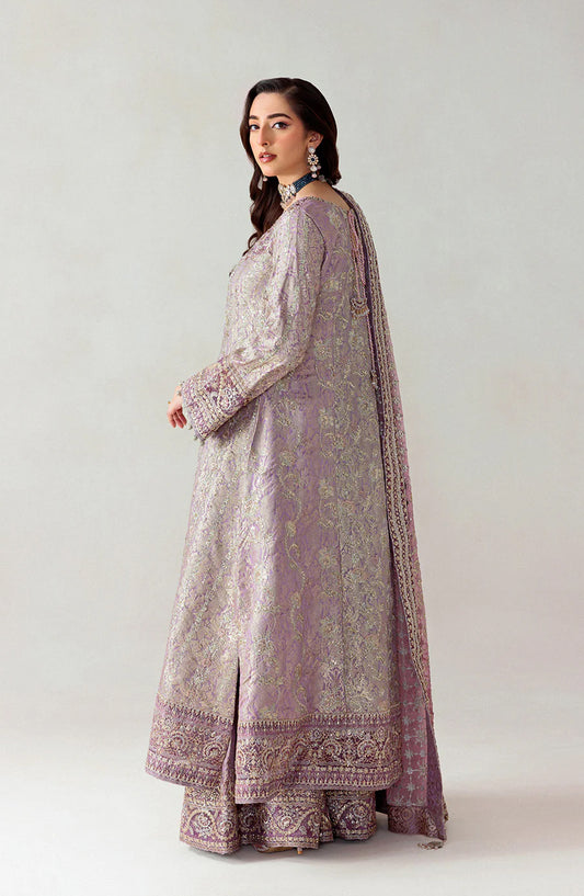 AIK Atelier Luxury Embroidered Jamawar Unstitched 3 Piece Suit - Look 05 - AIK25WF - Purple - Wedding Collection