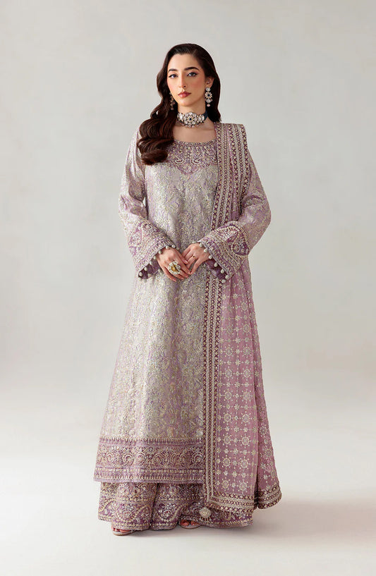 AIK Atelier Luxury Embroidered Jamawar Unstitched 3 Piece Suit - Look 05 - AIK25WF - Purple - Wedding Collection