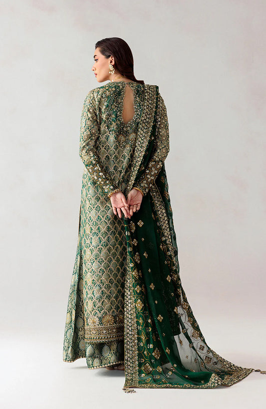 AIK Atelier Luxury Embroidered Jamawar Unstitched 3 Piece Suit - Look 01 - AIK25WF - Green - Wedding Collection