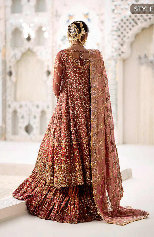 AIK Atelier Luxury Embroidered Zari Net Unstitched 3 Piece Suit - LOOK 08 - AIK25WF - Red - Wedding Collection