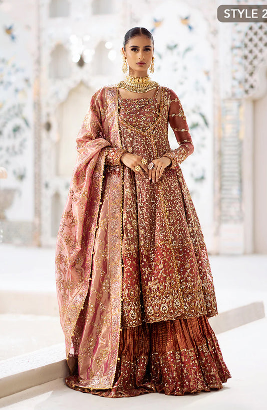 AIK Atelier Luxury Embroidered Zari Net Unstitched 3 Piece Suit - LOOK 08 - AIK25WF - Red - Wedding Collection