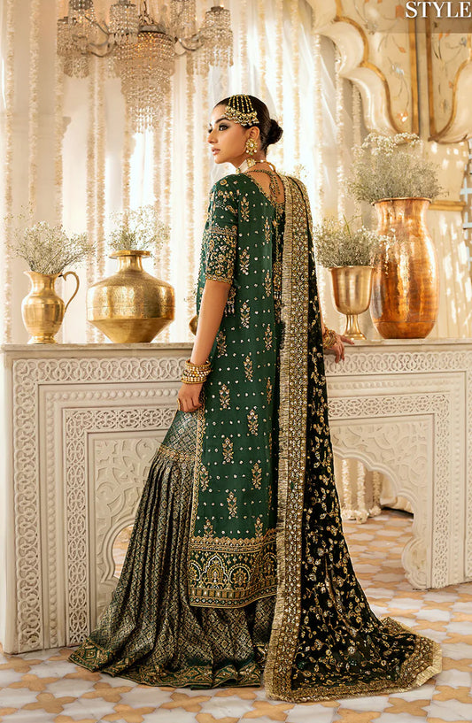 AIK Atelier Luxury Embroidered Silk Unstitched 3 Piece Suit - LOOK 07 - AIK25WF - Green - Wedding Collection