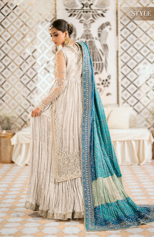 AIK Atelier Luxury Embroidered Net Unstitched 3 Piece Suit - LOOK 10 - AIK25WF - White - Wedding Collection