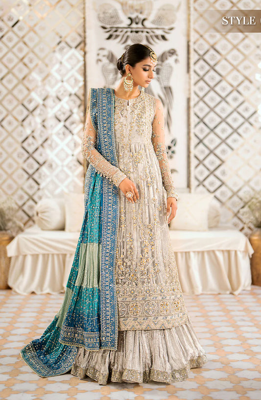 AIK Atelier Luxury Embroidered Net Unstitched 3 Piece Suit - LOOK 10 - AIK25WF - White - Wedding Collection