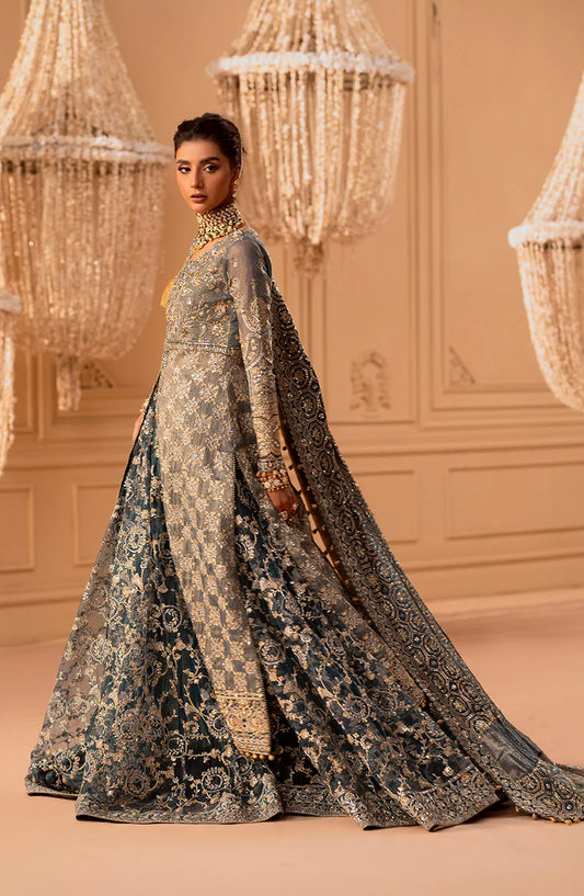AIK Atelier Luxury Embroidered Net Unstitched 3 Piece Suit - LOOK 06 - AIK25WF - Grey - Wedding Collection