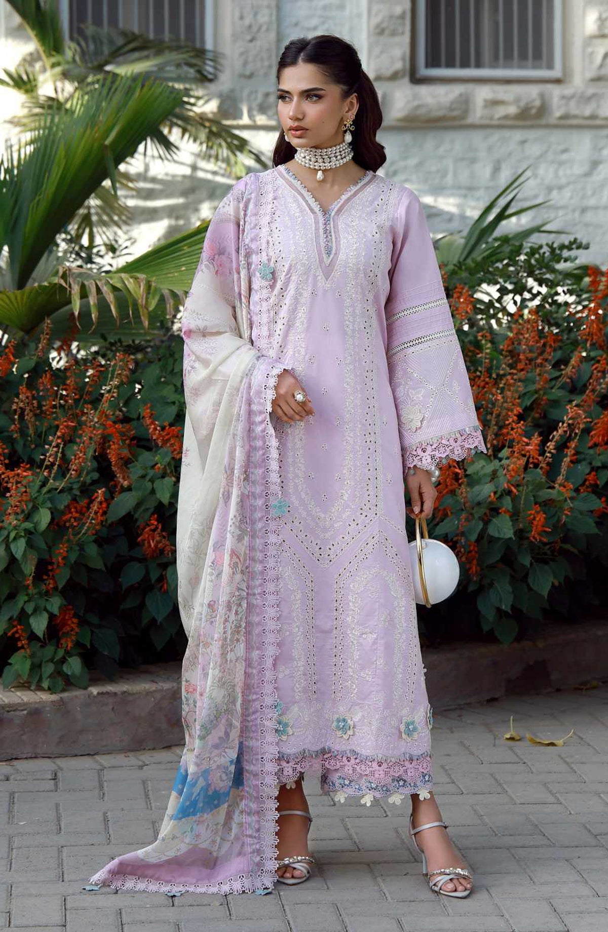 AJR Signature Embroidered Lawn Unstitched 3 Piece Suit - ASL-2607 Syna - AJR26SGN - Purple - Summer Festive Collection