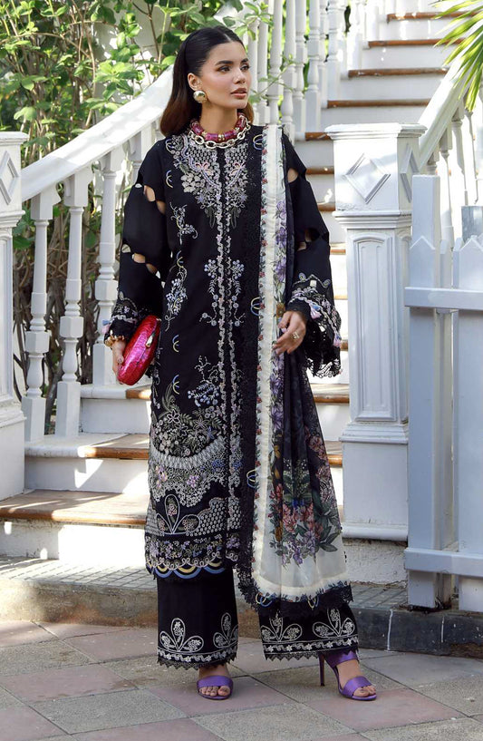 AJR Signature Embroidered Lawn Unstitched 3 Piece Suit - ASL-2603 Vylo - AJR26SGN - Black - Summer Festive Collection