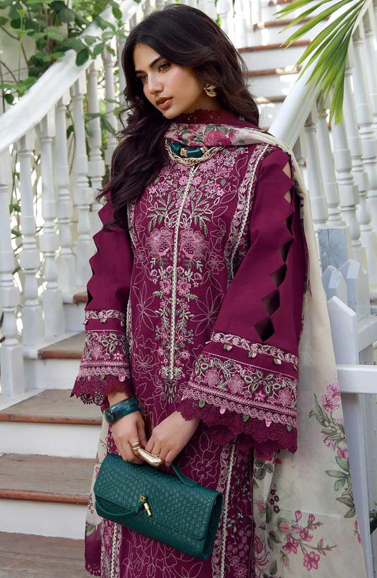 AJR Signature Embroidered Lawn Unstitched 3 Piece Suit - ASL-2604 Luxa - AJR26SGN - Pink - Summer Festive Collection