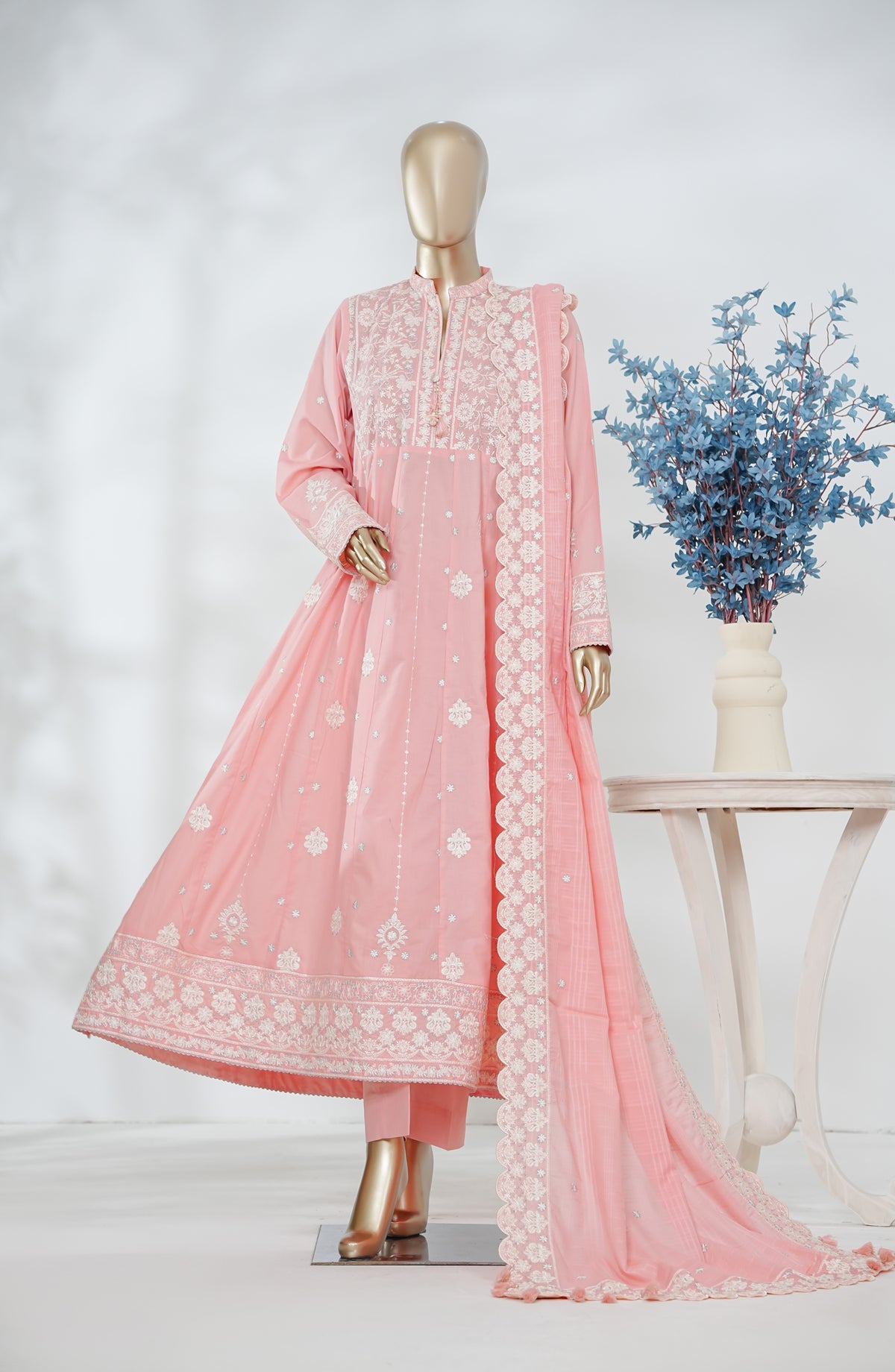 Lakhnawi Celebration by Amna Khadija Embroidered Cotton Stitched 3 Piece Suit - AKLC-03 - AM26LAKH - Pink - Eid Collection