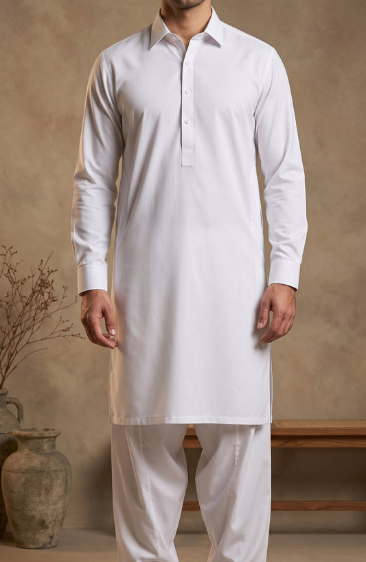AK Pima Cotton by Bin Yameen Unstitched Cotton Mens Collection BY26PMC WHITE