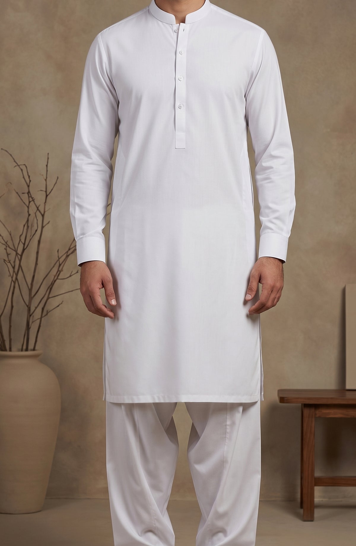 AK Pima Cotton by Bin Yameen Unstitched Cotton Mens Collection BY26PMC OFF WHITE