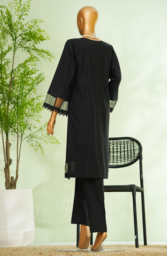 Monochrome by Amna Khadija Embroidered Cotton Stitched 2 Piece Suit - AM25MNC2 - D-282 - Black - Summer Collection