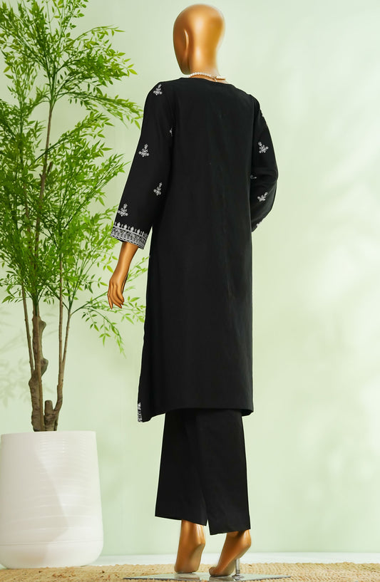 Monochrome by Amna Khadija Embroidered Cotton Stitched 2 Piece Suit - AM25MNC2 - D-315 - Black - Summer Collection