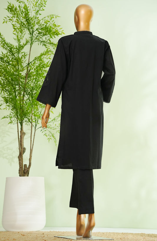 Monochrome by Amna Khadija Embroidered Cotton Stitched 2 Piece Suit - AM25MNC2 - D-285 - Black - Summer Collection