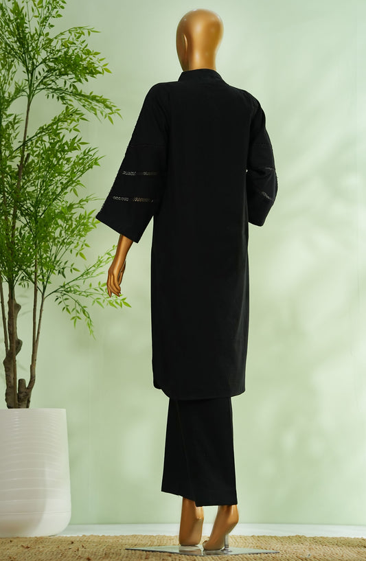 Monochrome by Amna Khadija Embroidered Cotton Stitched 2 Piece Suit - AM25MNC2 - D-2730 - Black - Summer Collection