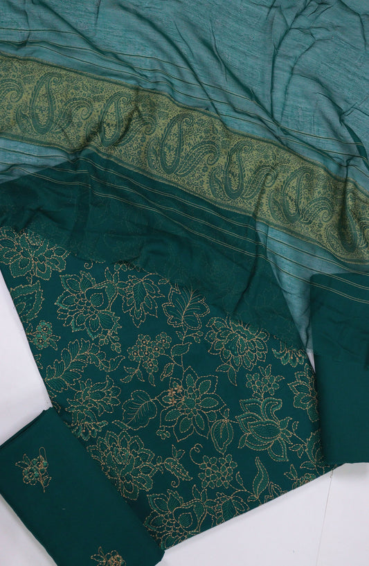 Sabeha by Amna Khadija Embroidered Lawn Unstitched 3 Piece Suit - AM25SB - D-01 - Green - Summer Collection