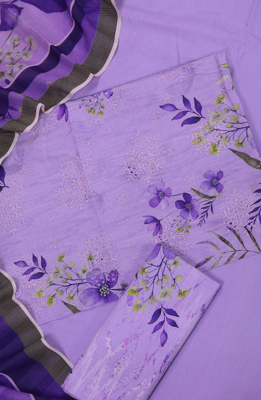 Zeenat by Amna Khadija Embroidered Chikankari Lawn Unstitched 3 Piece Suit - AM25ZNT - D-04 - Purple - Summer Collection