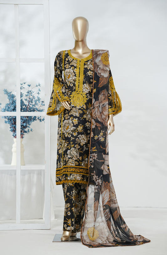 Afsana by Amna Khadija Embroidered Cotton Stitched 3 Piece Suit - AZFP-01 - AM26AZFP - Black - Festive Collection