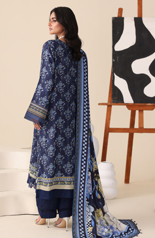 Aafreen by Riaz Arts Printed & Embroidered Karandi Unstitched 3 Piece Suit - AF-255 - RA25AKR - Blue - Winter Collection