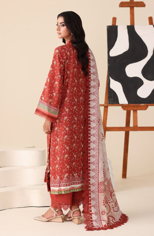 Aafreen by Riaz Arts Printed & Embroidered Karandi Unstitched 3 Piece Suit - AF-254 - RA25AKR - Red - Winter Collection