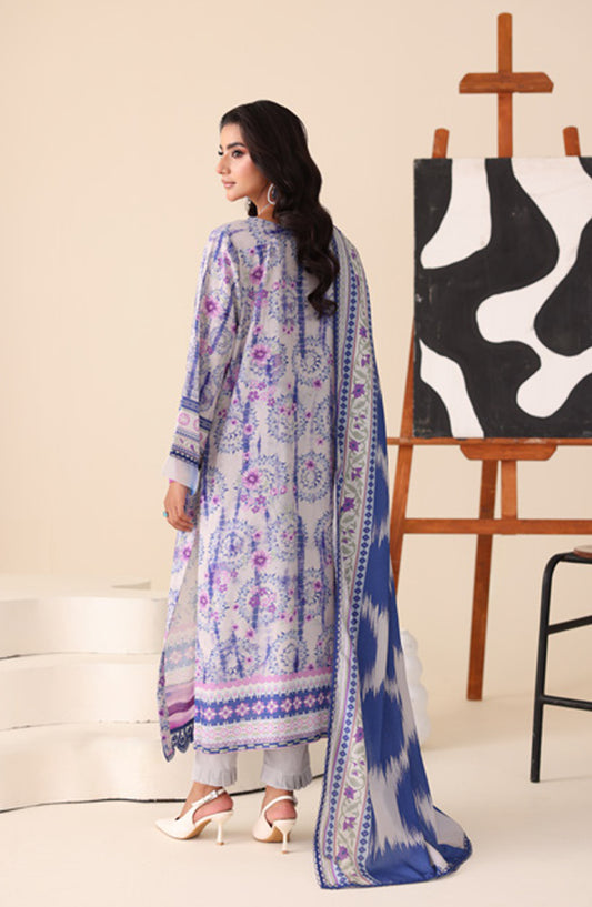 Aafreen by Riaz Arts Printed & Embroidered Karandi Unstitched 3 Piece Suit - AF-249 - RA25AKR - Purple - Winter Collection
