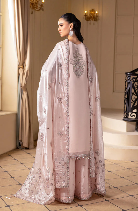Aaina by Alizeh Embroidered Sheesha Silk Unstitched 3 Piece Suit - 2244 Irha - ALZ26AIN - Pink - Luxury Collection
