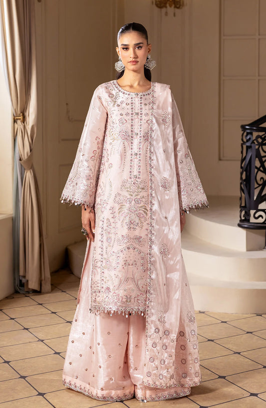 Aaina by Alizeh Embroidered Sheesha Silk Unstitched 3 Piece Suit - 2244 Irha - ALZ26AIN - Pink - Luxury Collection