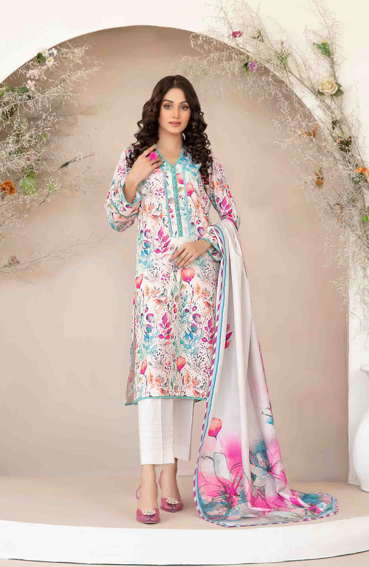 Abir by Tawakkal Fabrics Printed & Embroidered Schiffli Viscose Unstitched 3 Piece Suit - D-5363 - TF25ABR - Multi - Summer Collection
