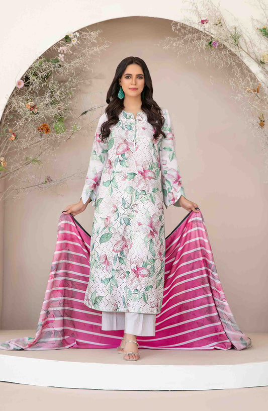 Abir by Tawakkal Fabrics Printed & Embroidered Schiffli Viscose Unstitched 3 Piece Suit - D-5362 - TF25ABR - Multi - Summer Collection