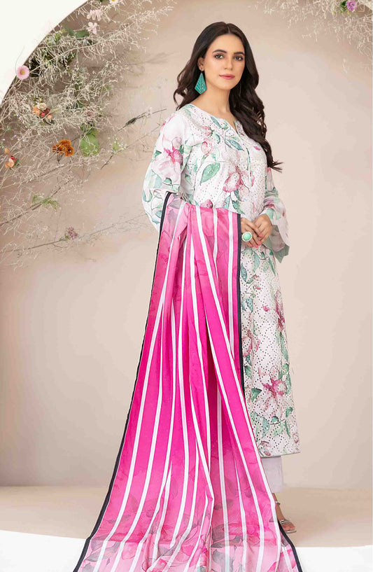 Abir by Tawakkal Fabrics Printed & Embroidered Schiffli Viscose Unstitched 3 Piece Suit - D-5362 - TF25ABR - Multi - Summer Collection
